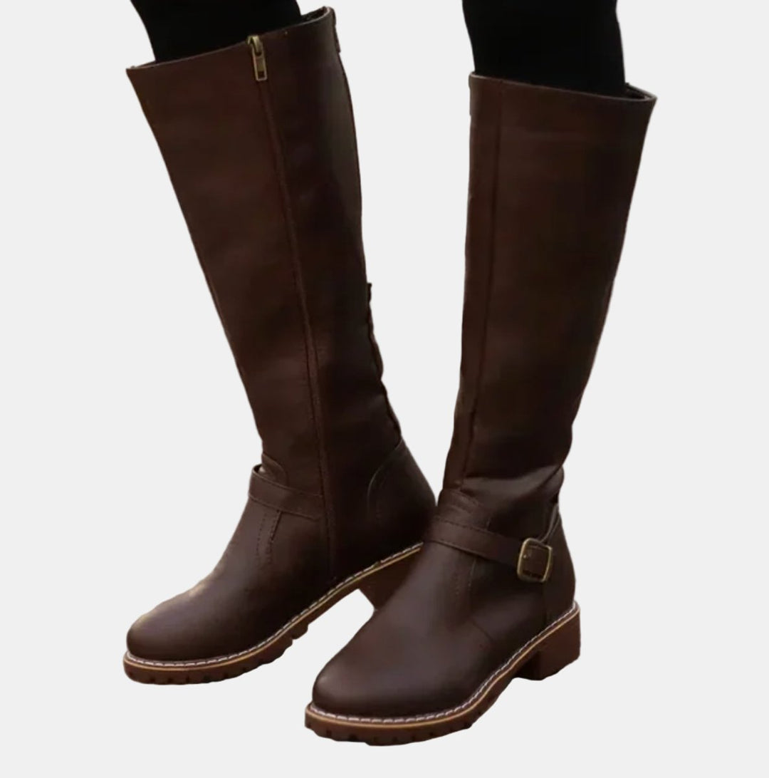 Giselle | Elegante kniehohe Reitstiefel mit Schnallendetails