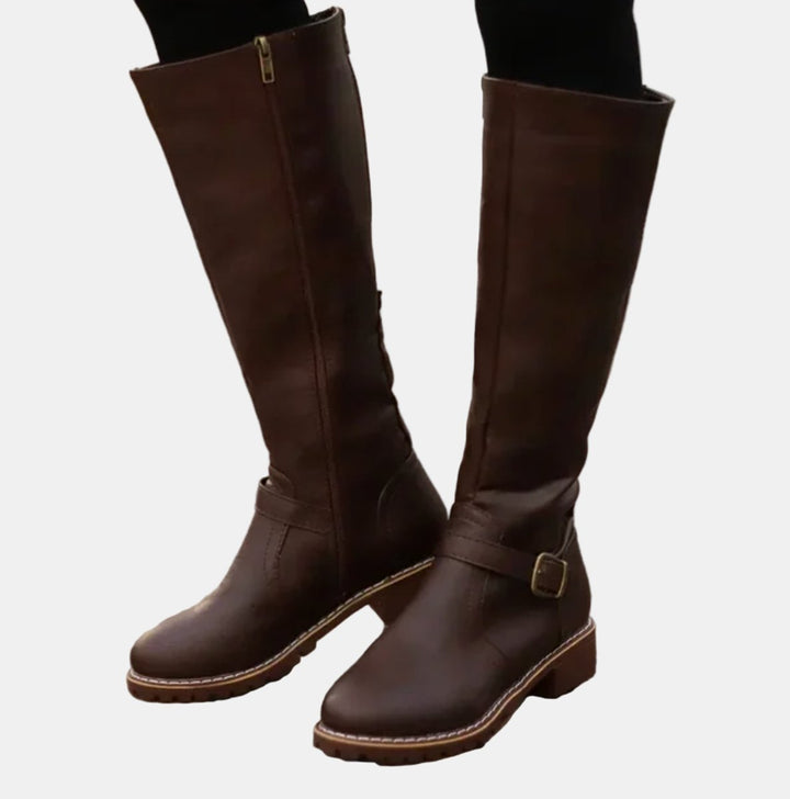 Giselle | Elegante kniehohe Reitstiefel mit Schnallendetails