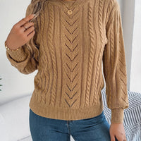 Katharina | Eleganter Zopfstrickpullover mit Lochstrick und Lockerer Passform