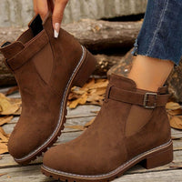 Isabella | Stylish women's Chelsea boots with buckle straps and block heels