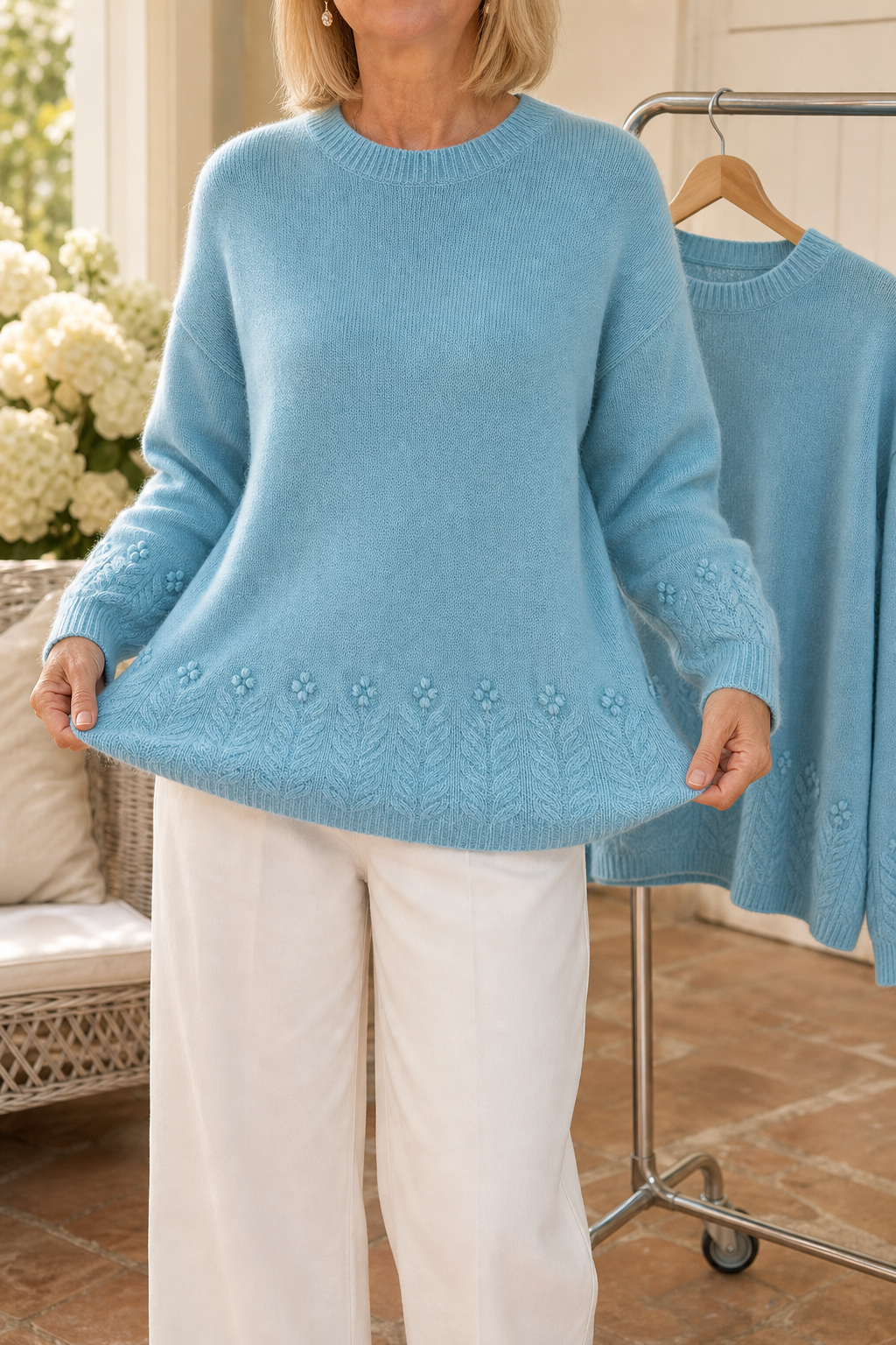 Cablesse | Kabelstrickpullover mit Rundhalsausschnitt