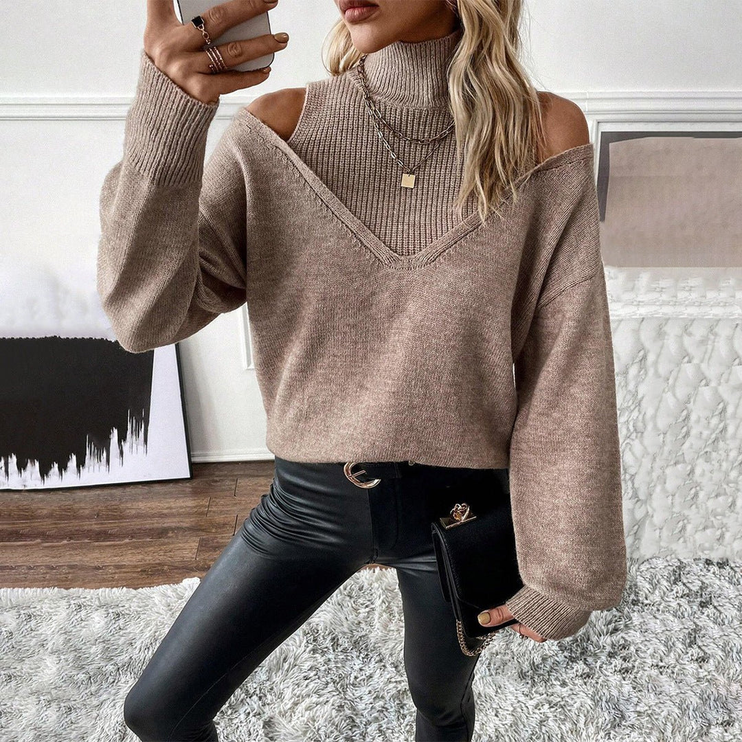 Bettina | Off-Shoulder Rollkragenpullover für Damen