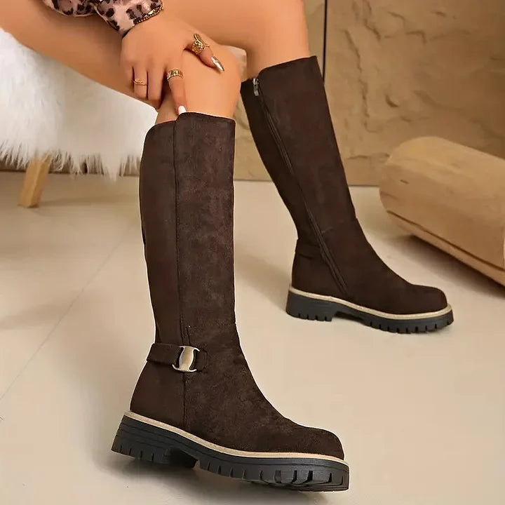 Valerie | Elegante kniehohe Stiefel mit stilvollen Schnallendetails