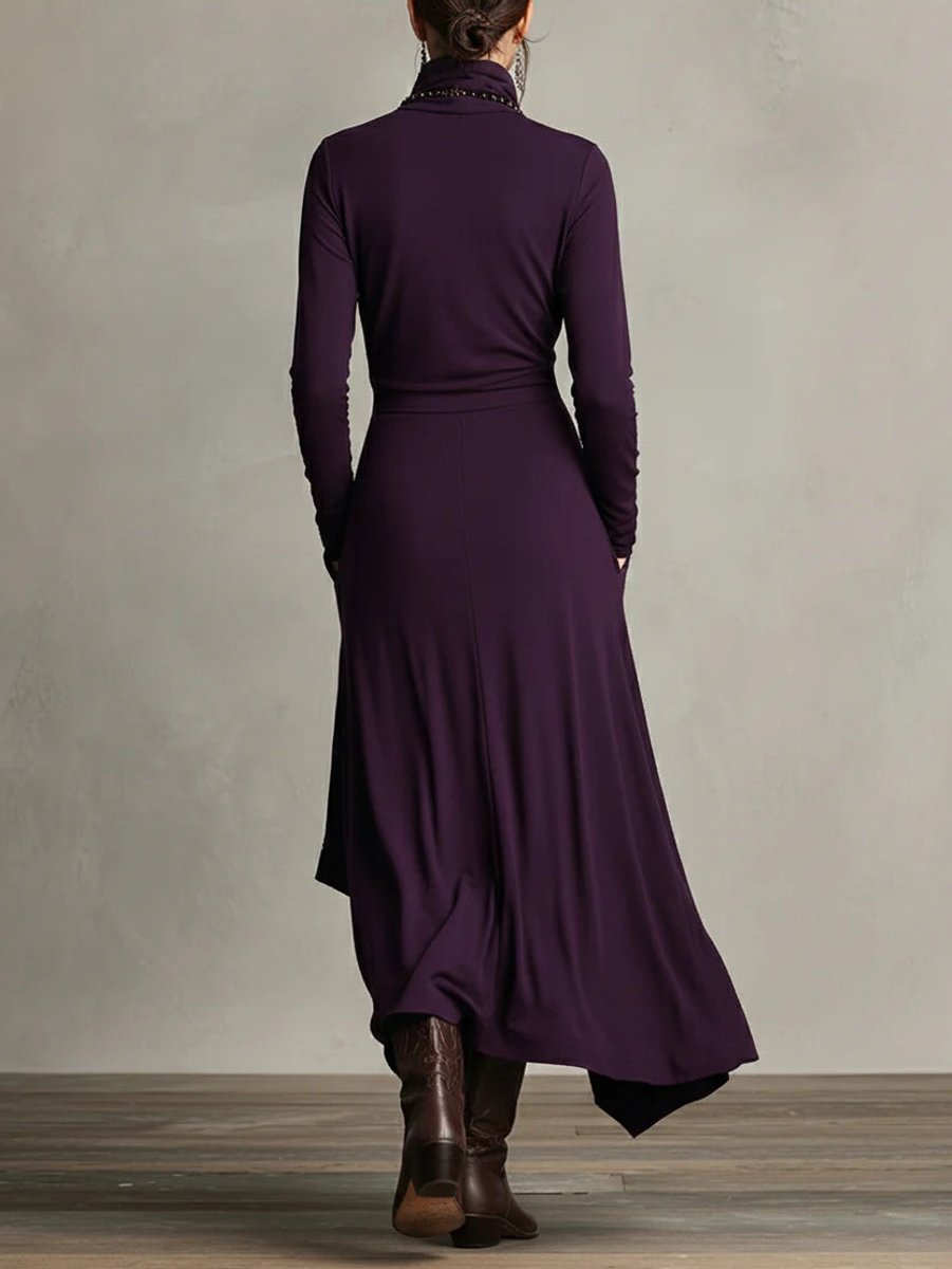 Georgia | Modernes Kleid mit langen Ärmeln und asymmetrischem Saum