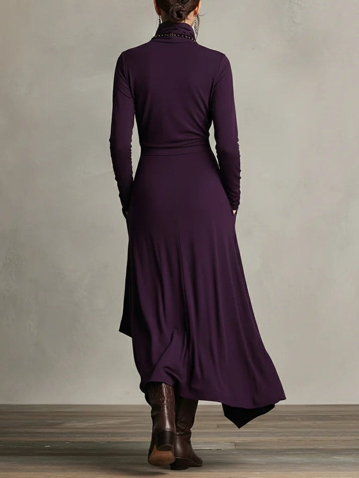 Georgia | Modernes Kleid mit langen Ärmeln und asymmetrischem Saum