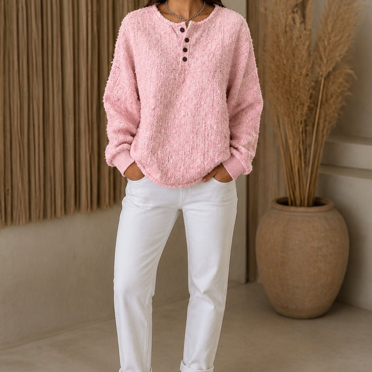 Marlwick | Chunky Knit Sweater – Stilvoller Henley-Look für Frauen