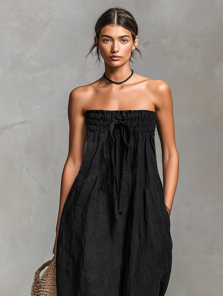 Hannah | Wide-Leg Jumpsuit – Trägerloser Stil für Damen