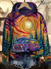 Megan | Abenteuerlicher Retro-Kapuzenpullover Mit Vintage-Motiv