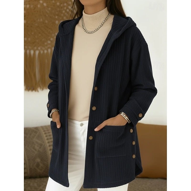 Joanna | Kapuzenmantel mit Knopfleiste