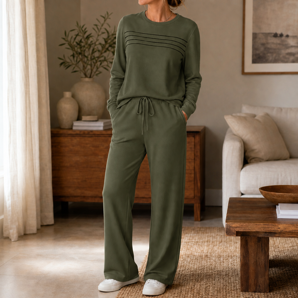 Restwell | Lounge Set – Crew Neck mit verstellbarem Bund für ultimativen Komfort