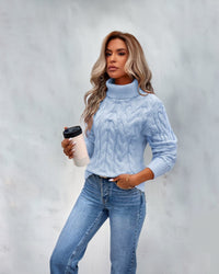 Laura | Timeless Turtleneck Sweater with Classic Cable Knit