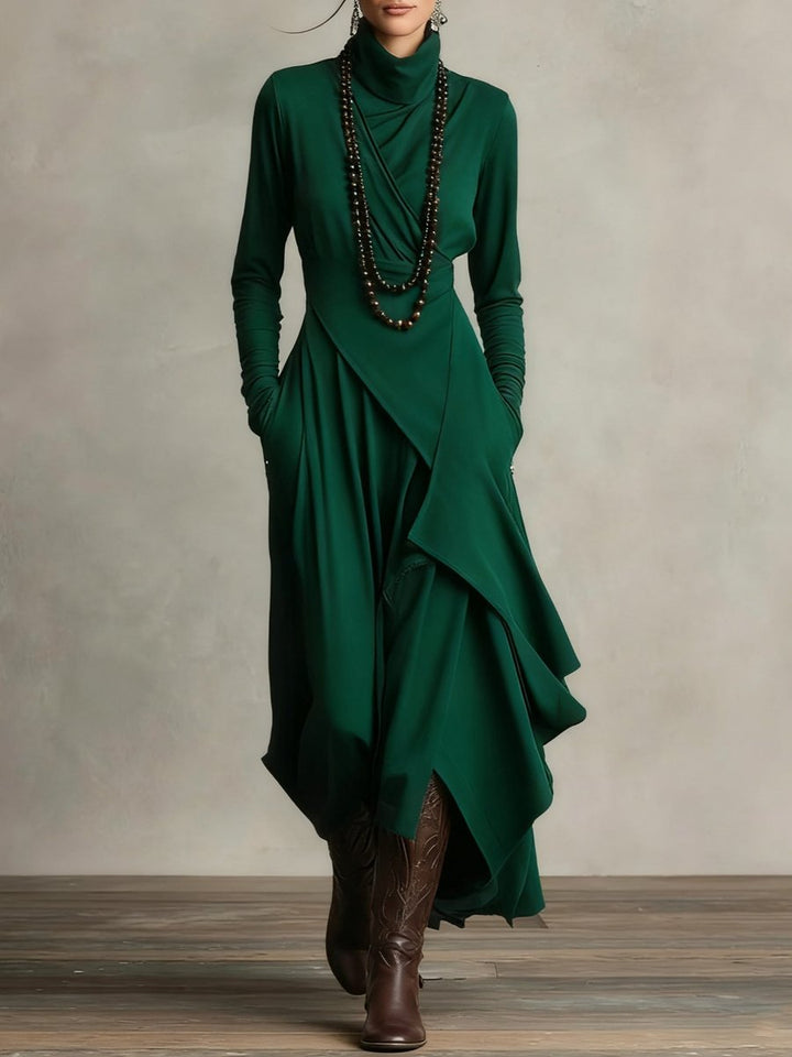 Georgia | Modernes Kleid mit langen Ärmeln und asymmetrischem Saum