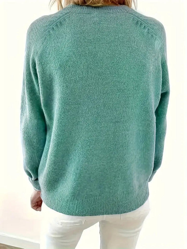 Marlene | Knitted Sweater – Stylish V-Neck Design for Women