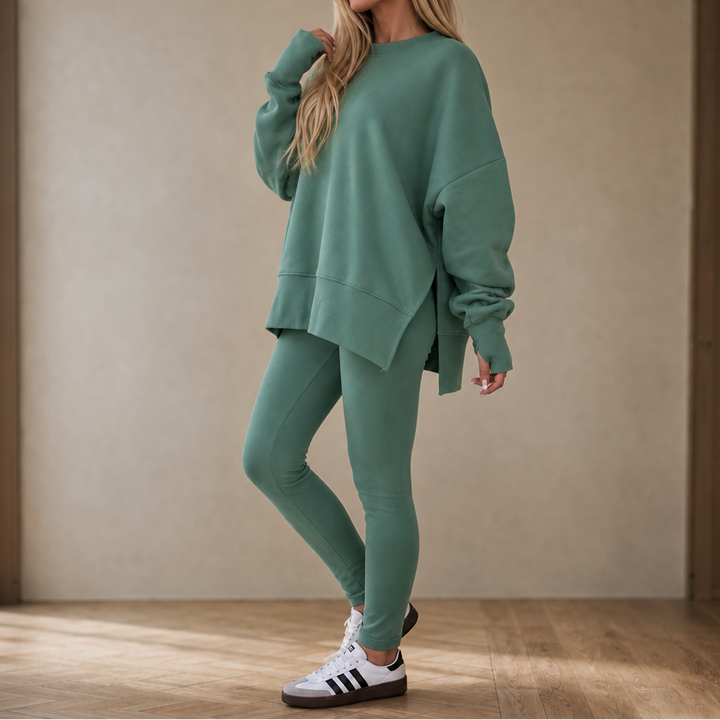 Graceful | Side-Slit Sweatshirt und Leggings Set für Frauen