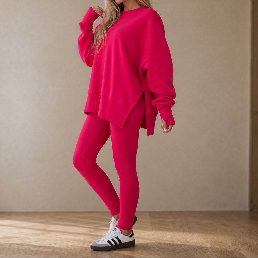 Graceful | Side-Slit Sweatshirt und Leggings Set für Frauen