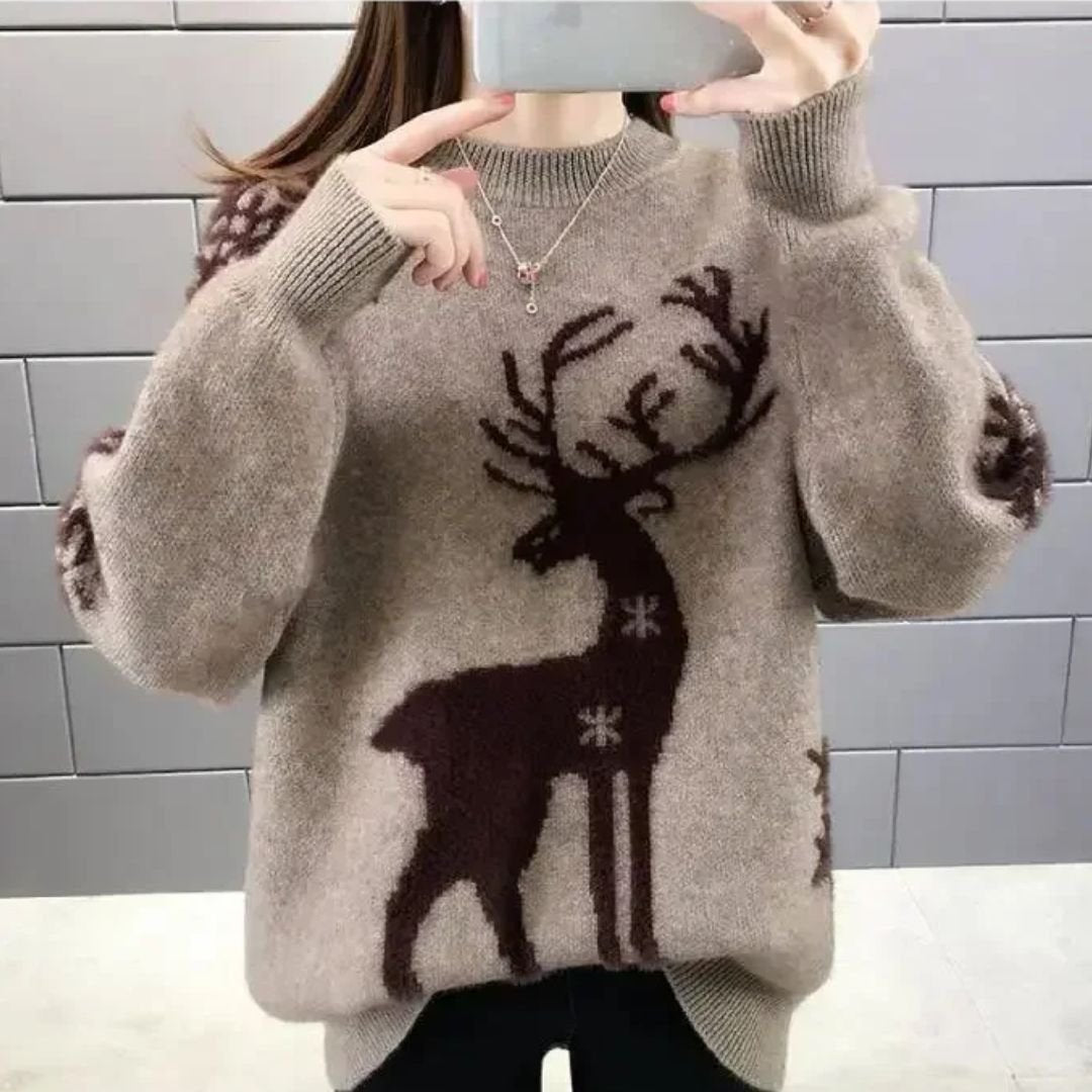 Doris | Weihnachtspullover mit Rentiermotiv für Damen