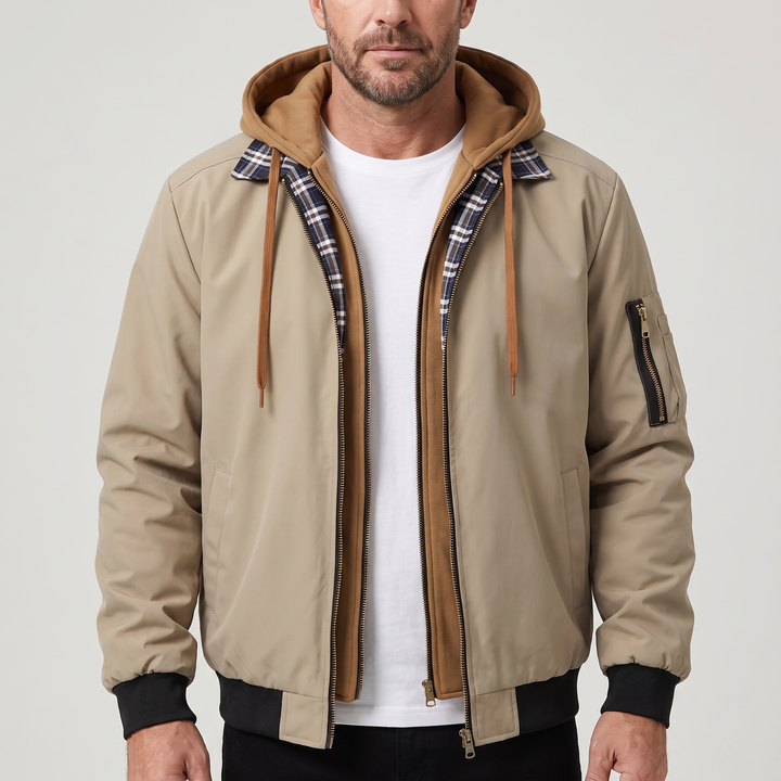 Lynn | Layered Hood Quilted Jacket für Männer