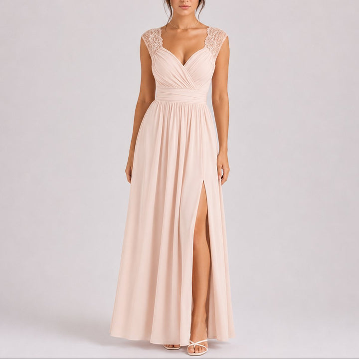 Sophie | Romantisches Herbst-Hochzeitskleid Mit Wickelausschnitt