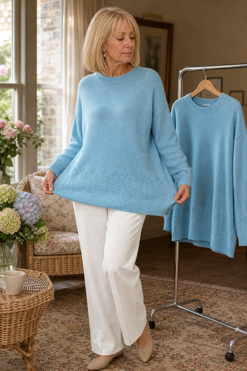 Cablesse | Kabelstrickpullover mit Rundhalsausschnitt