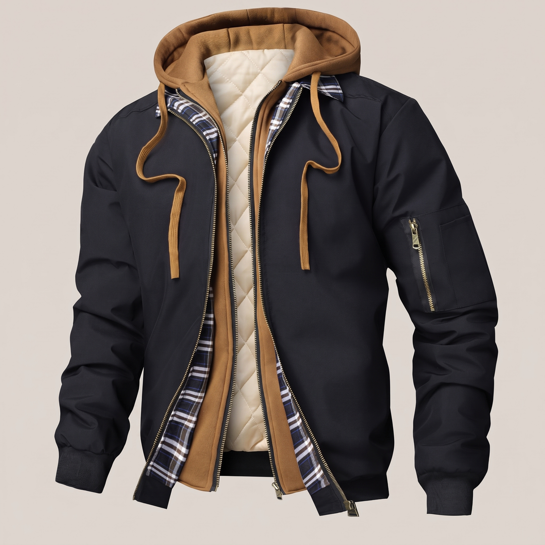 Lynn | Layered Hood Quilted Jacket für Männer