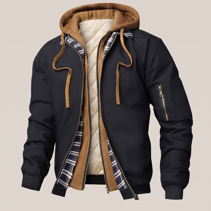 Lynn | Layered Hood Quilted Jacket für Männer