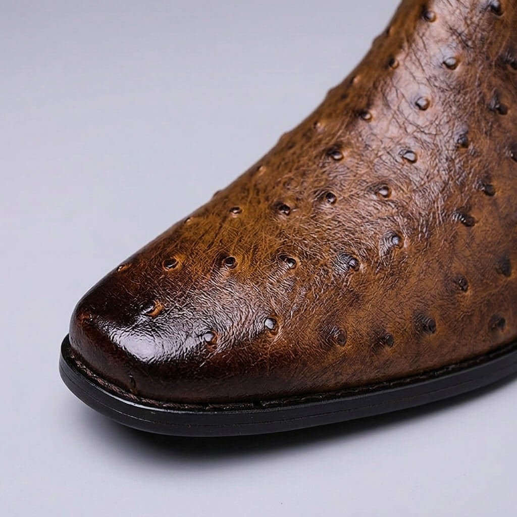 Colt | Ostrich Leather Boots – Handcrafted Slip-On Style