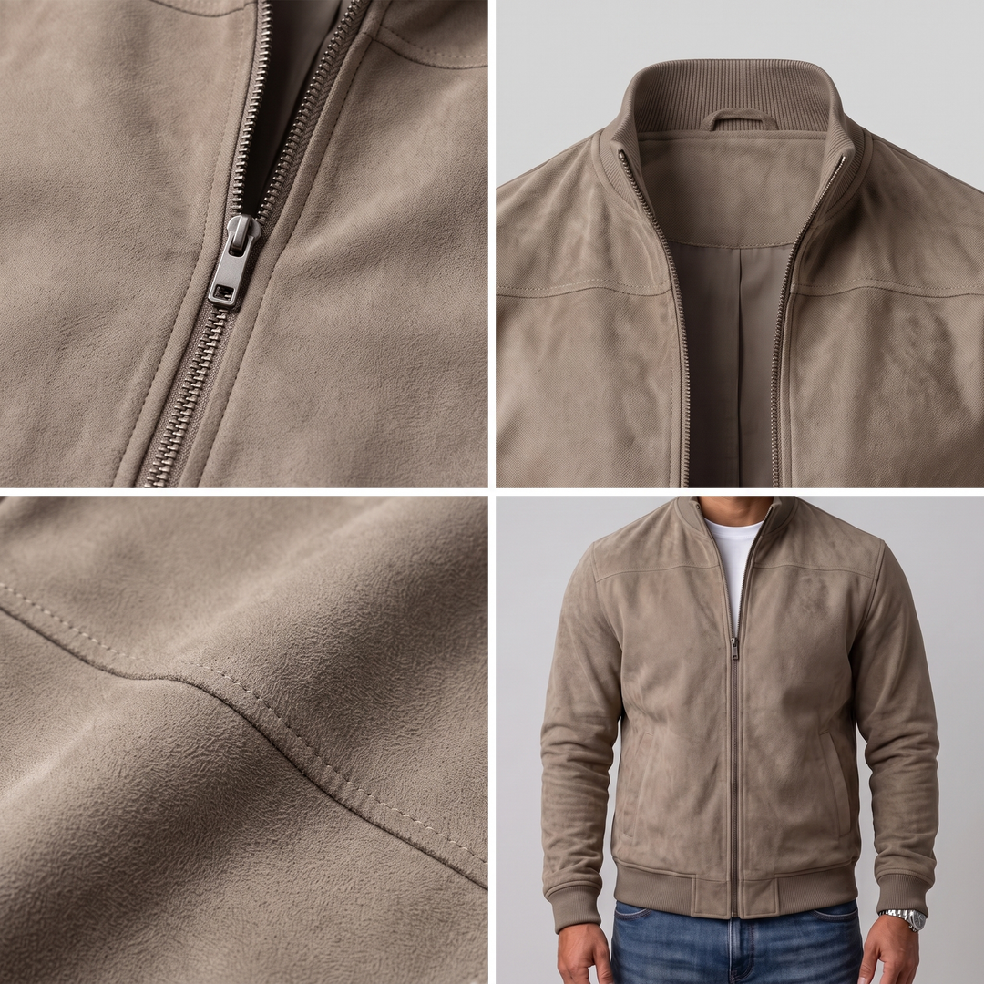 Classic | Suede Zip Bomber – Modern Look für Männer