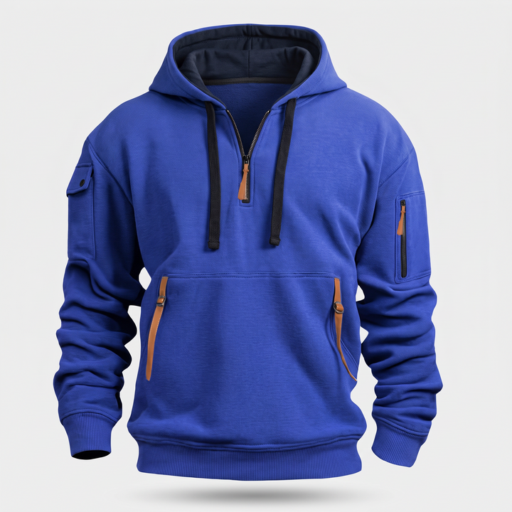 Zeno | Utility Hoodie – Praktischer Half-Zip Stil für Männer
