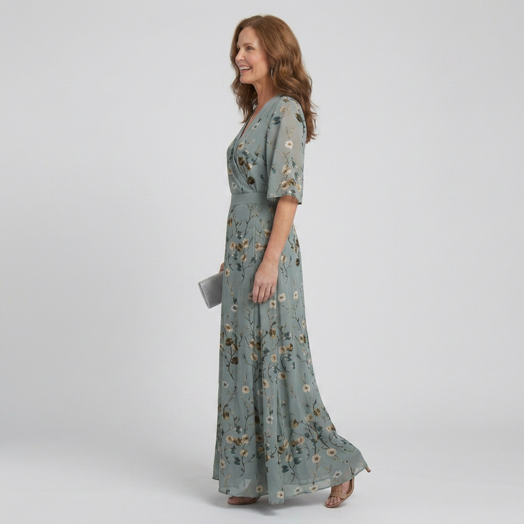 Selora | Halter Bloom Flow Maxi Dress – Feminine Midi-Style