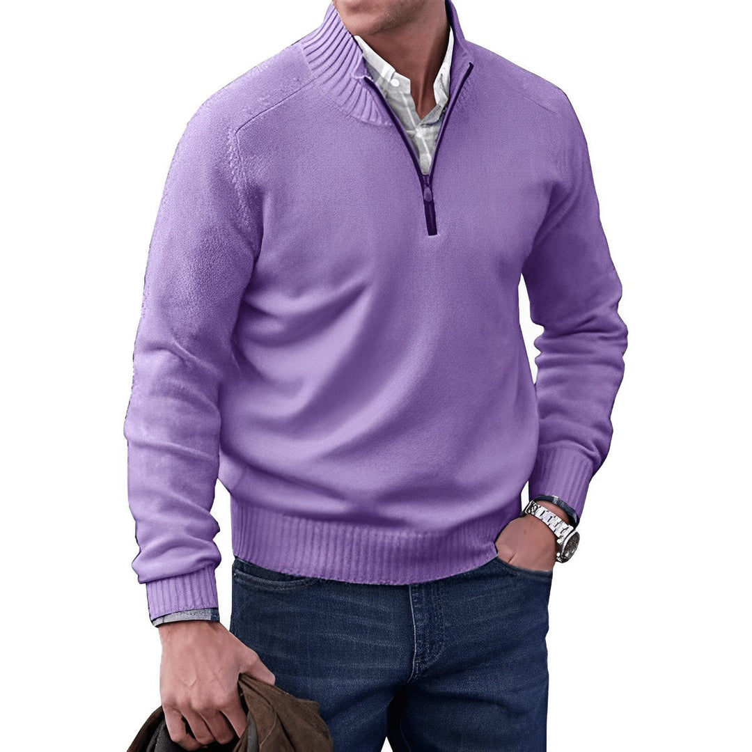 Owen | Eleganter Herren Strickpullover Mit Quarter-Zip