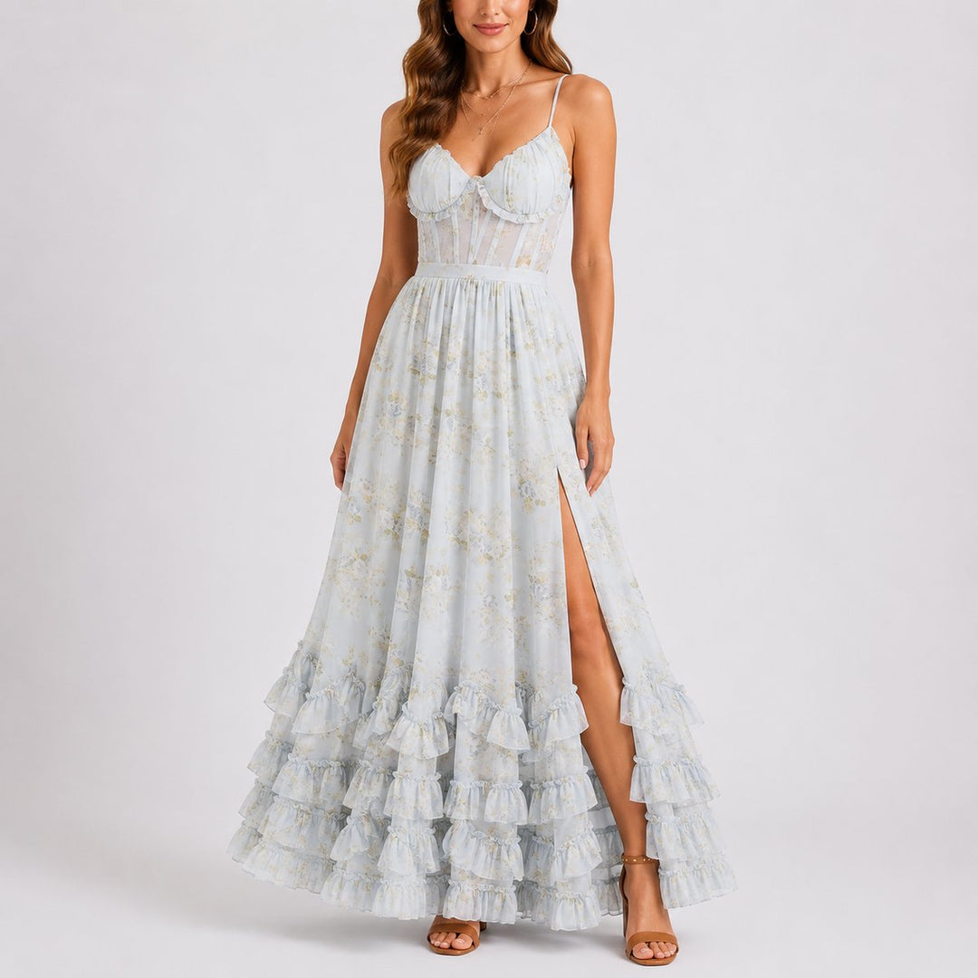 Valentina | Elegantes Brautkleid mit Blumenmuster für den Herbst