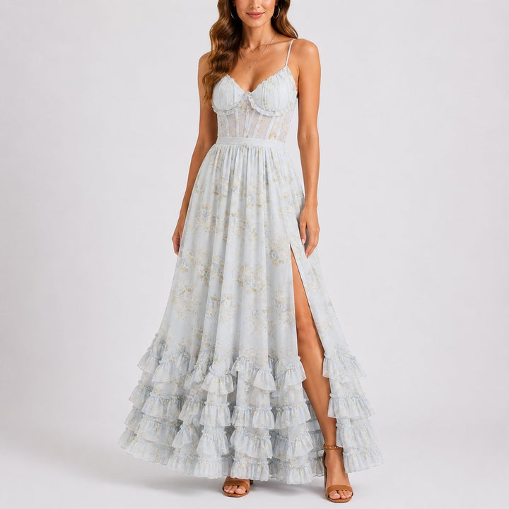 Valentina | Elegantes Brautkleid mit Blumenmuster für den Herbst