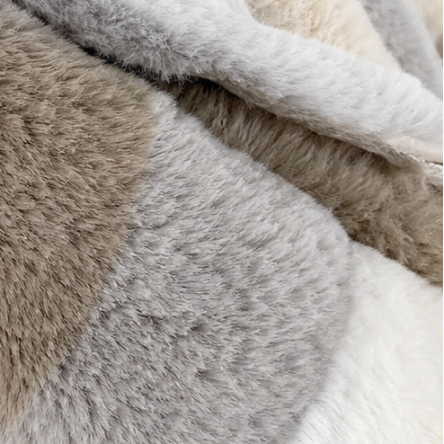 Furvella | Oversized Faux Fur Coat – Color-Block Design