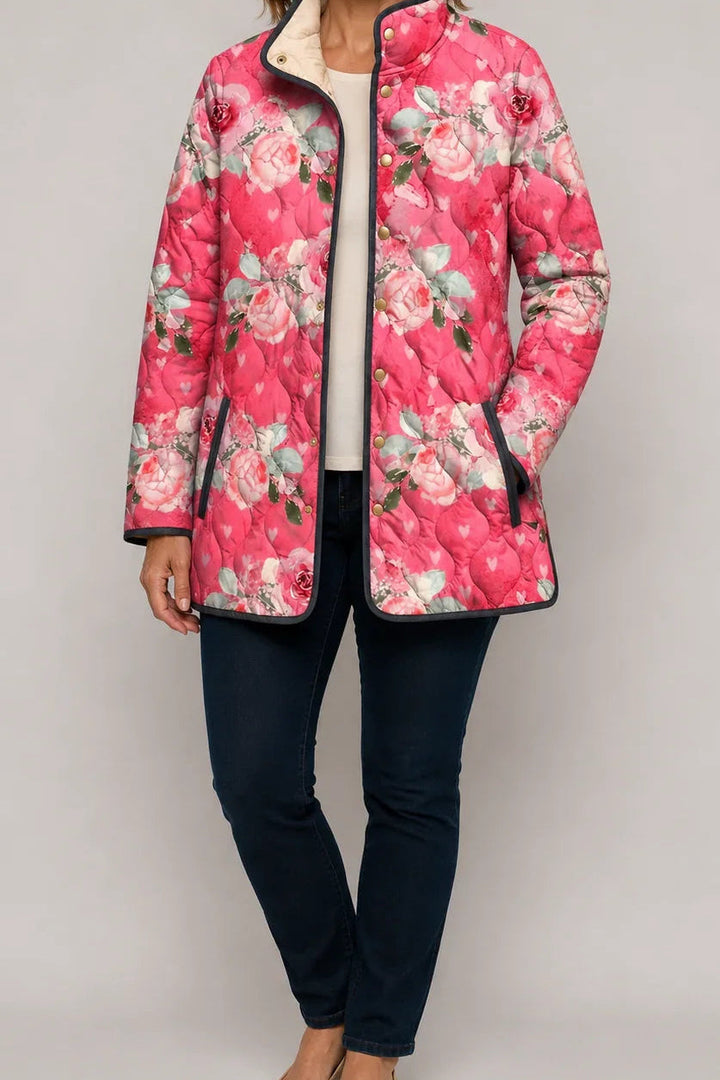 Wearbella | Floral Print Quilted Puffer Jacket für Frauen