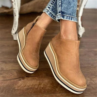 Emily | Retro Wedge-Stiefeletten mit markanter Plateausohle