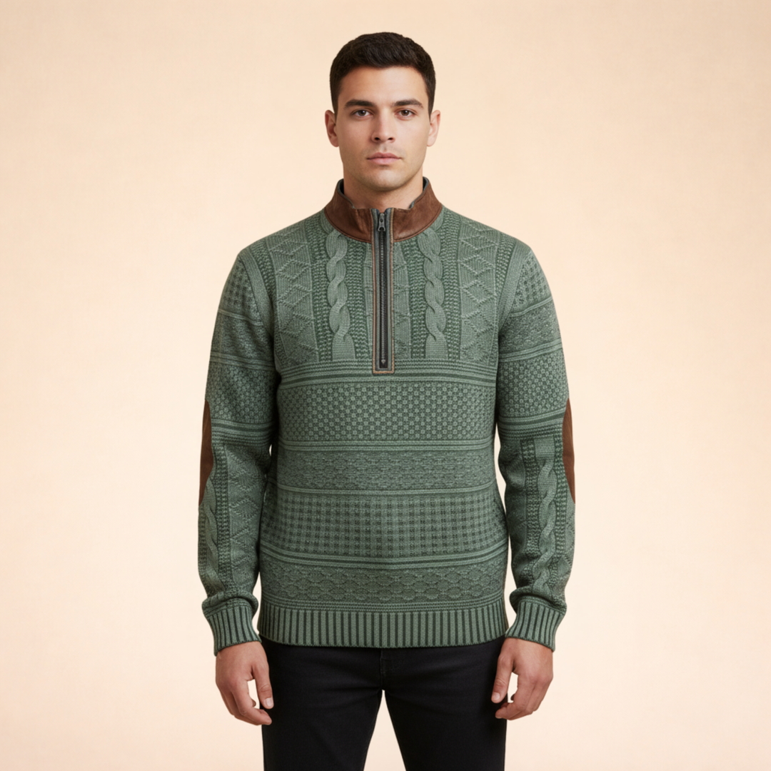Anselm | Bequemer Pullover mit Reißverschluss