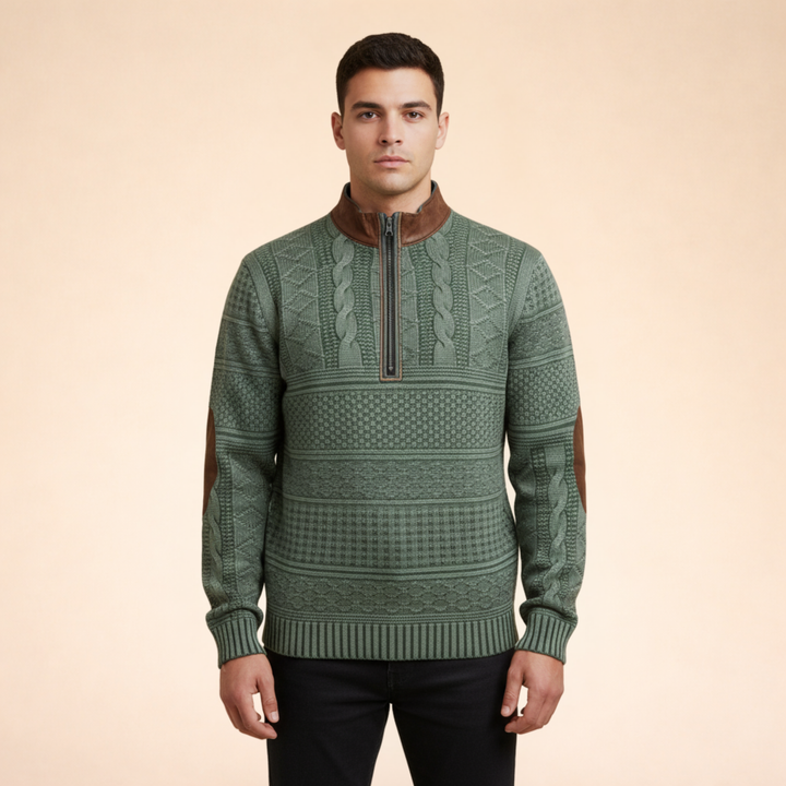 Anselm | Bequemer Pullover mit Reißverschluss