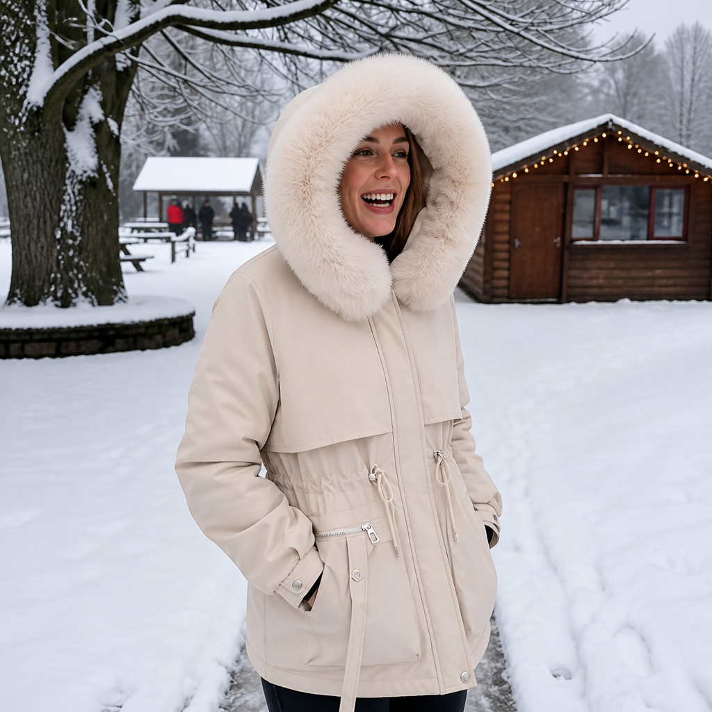 Duvella | Doppel-lagiger Puffercoat mit Faux Fur Kapuze