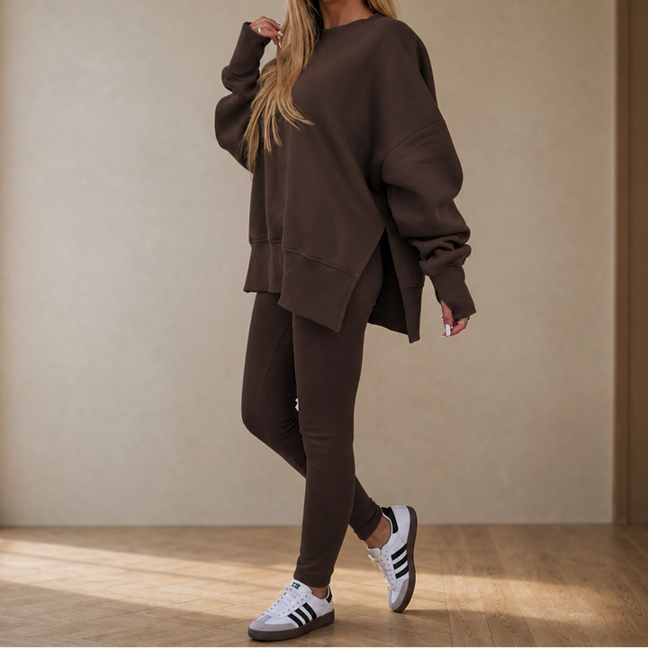 Graceful | Side-Slit Sweatshirt und Leggings Set für Frauen