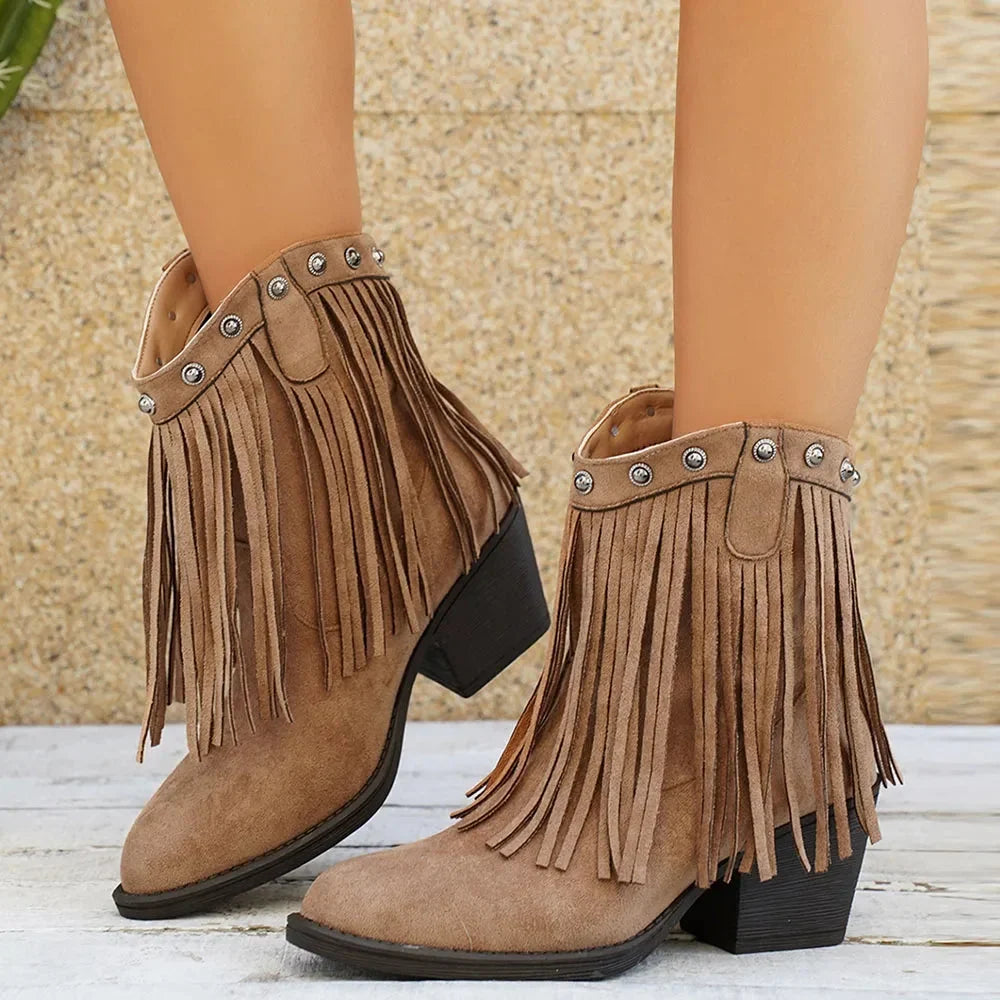 Julia | Elegante Cowboy-Stiefel mit Fransen im Western-Stil