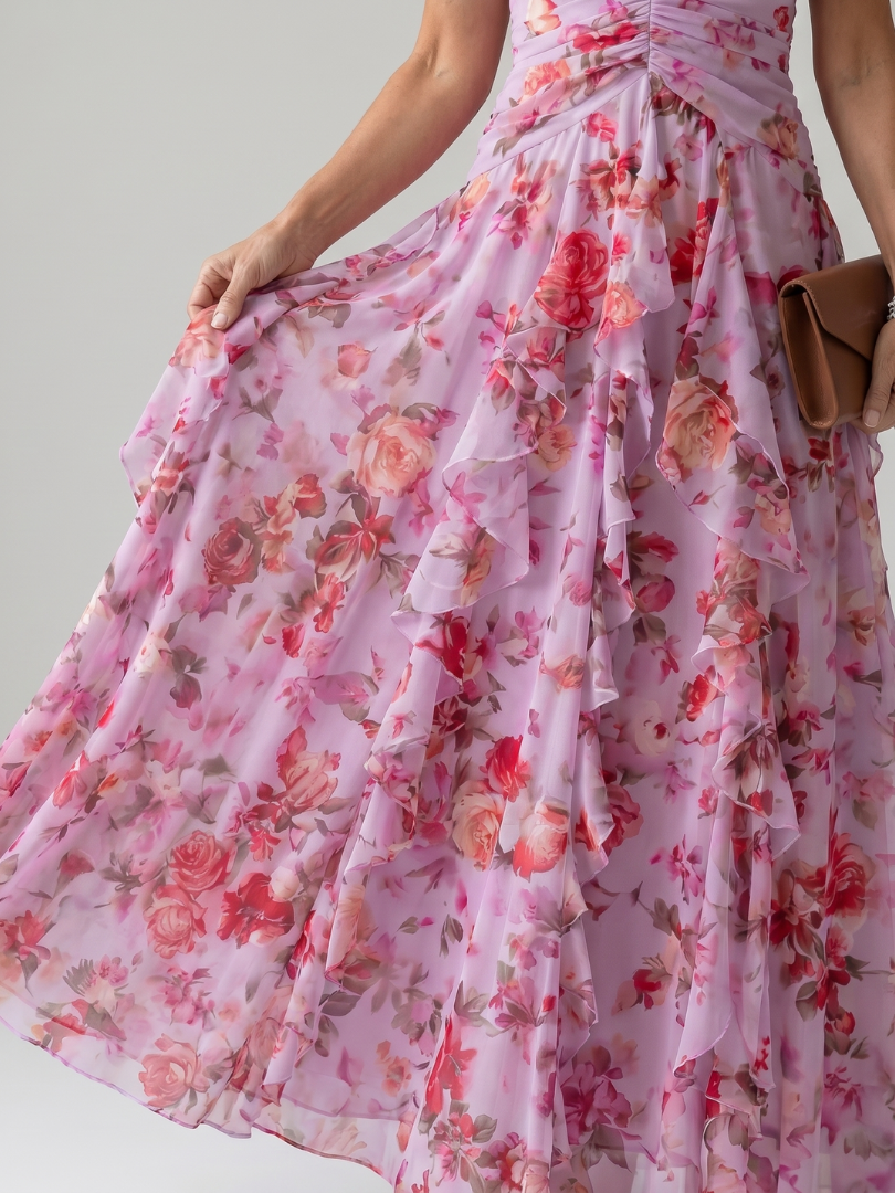 Nori | Floral Maxi Dress – Elegante Halter-Neck Silhouette