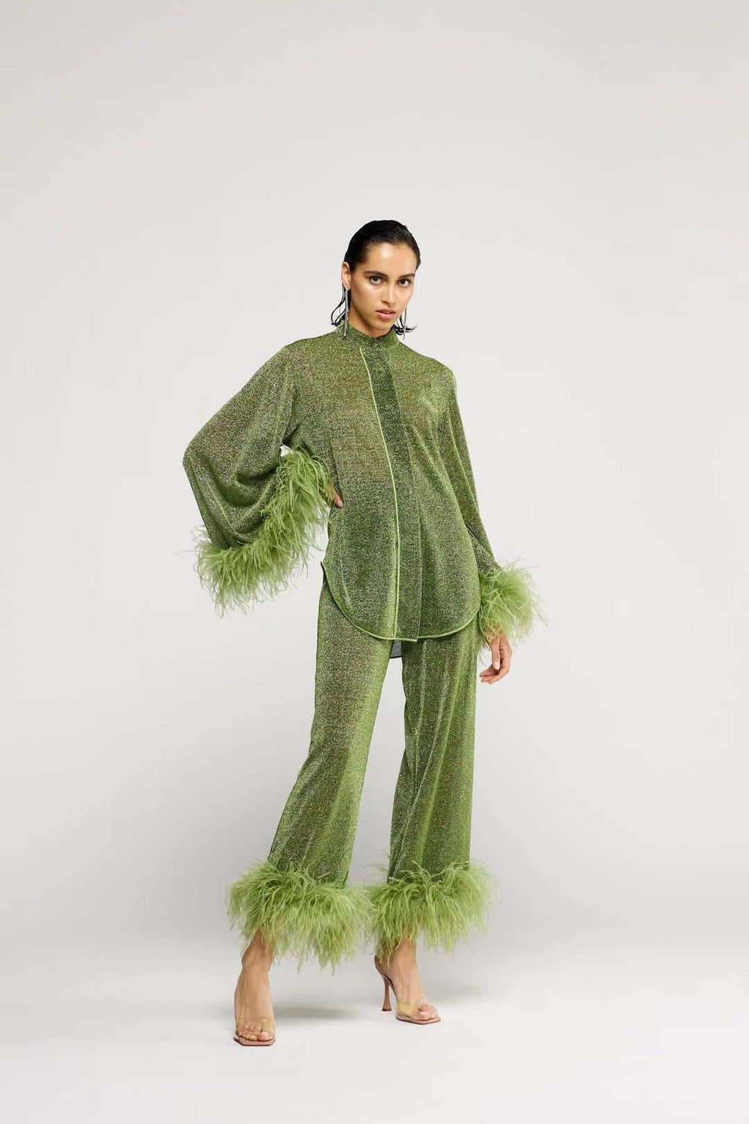 Janina | Elegantes und Bequemes Zweiteiliges Set mit Stehkragen