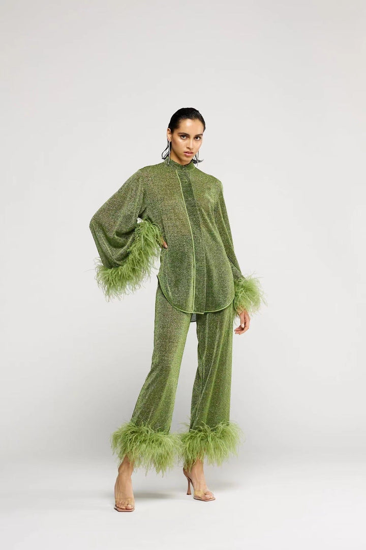 Janina | Elegantes und Bequemes Zweiteiliges Set mit Stehkragen