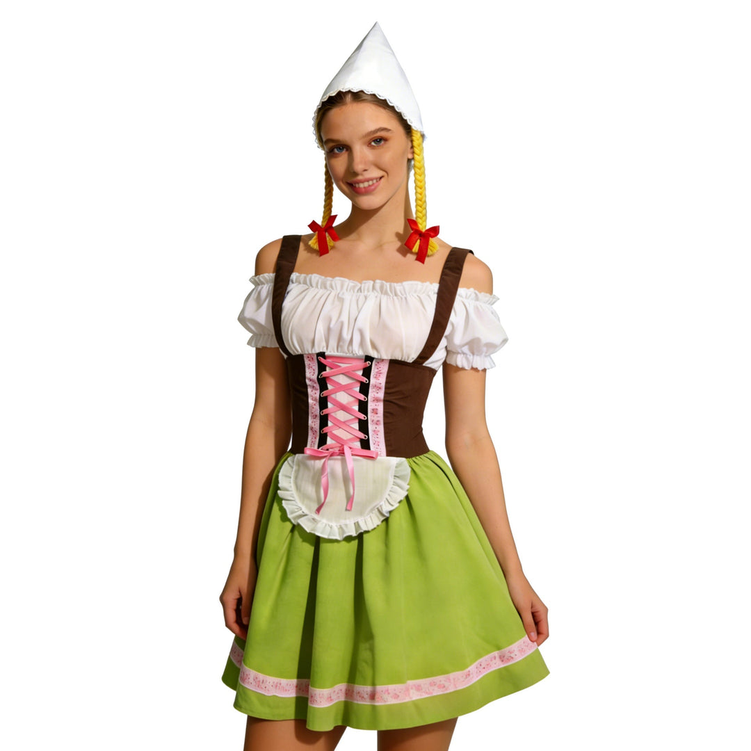 Ursula | Verspieltes Oktoberfest Dirndl Kleid Mit Schürze Und Festlichen Accessoires