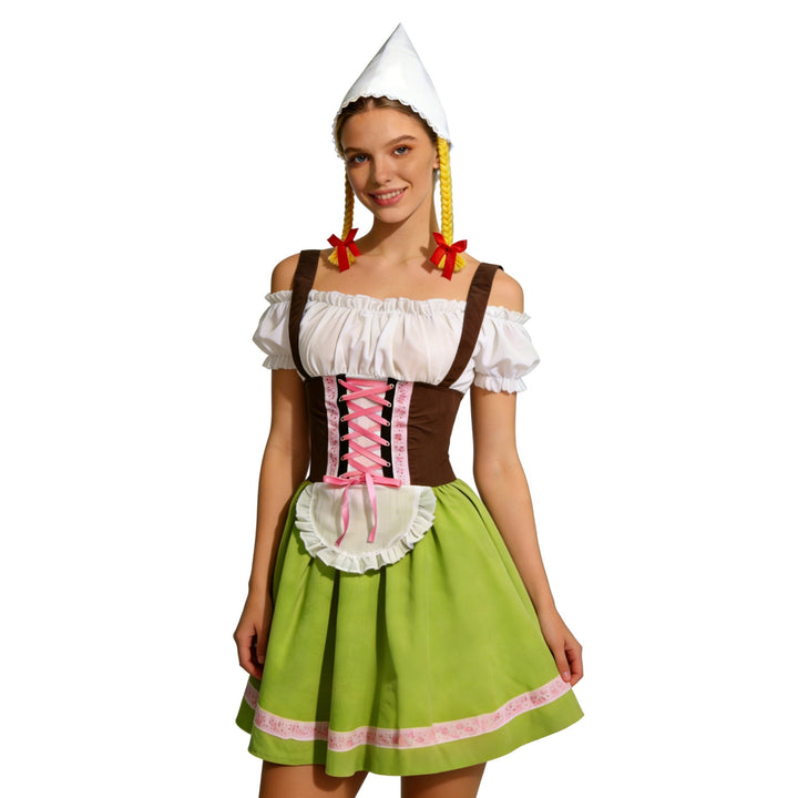 Ursula | Verspieltes Oktoberfest Dirndl Kleid Mit Schürze Und Festlichen Accessoires