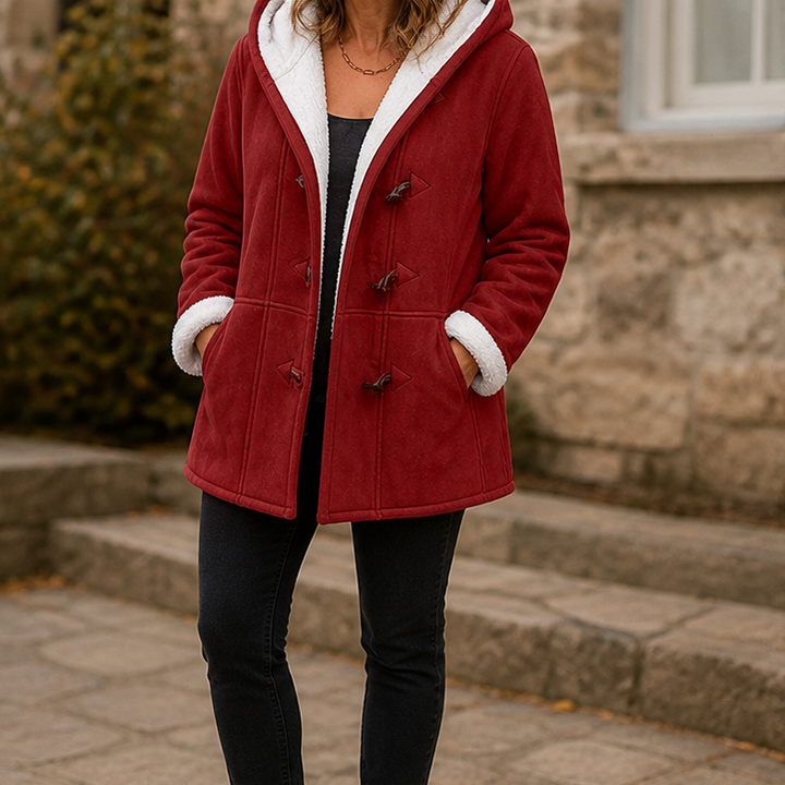 Plushbelle | Wintermantel mit Kapuze – Plüschfutter für Damen