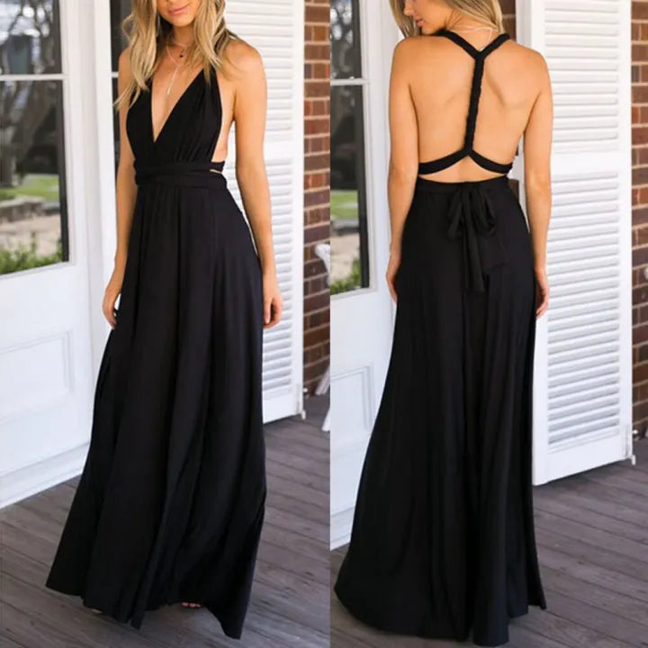 Sofia | Damen V Ausschnitt Maxikleid