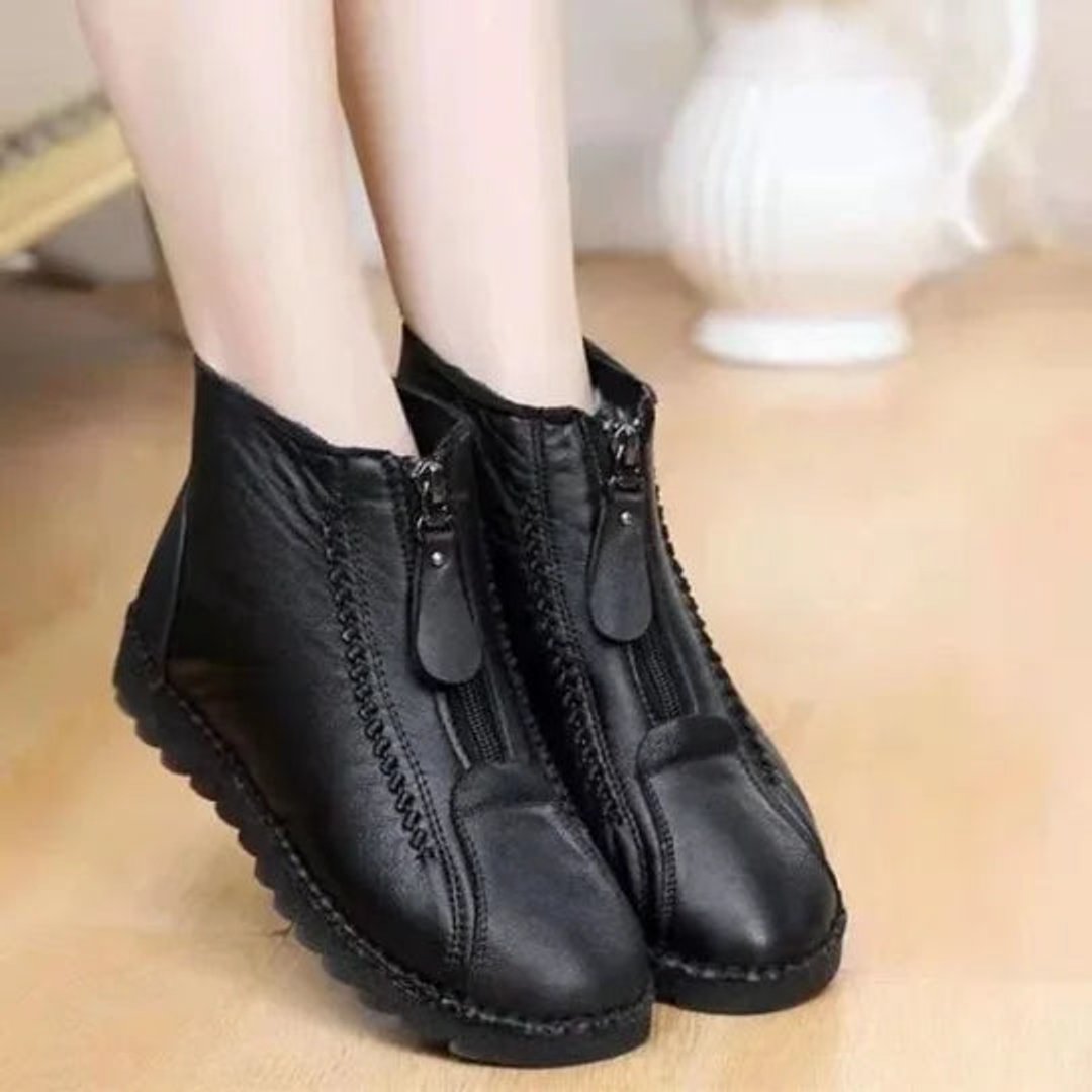 Eleanor | Warme Gefütterte Leder-Stiefeletten mit Rutschfester Sohle