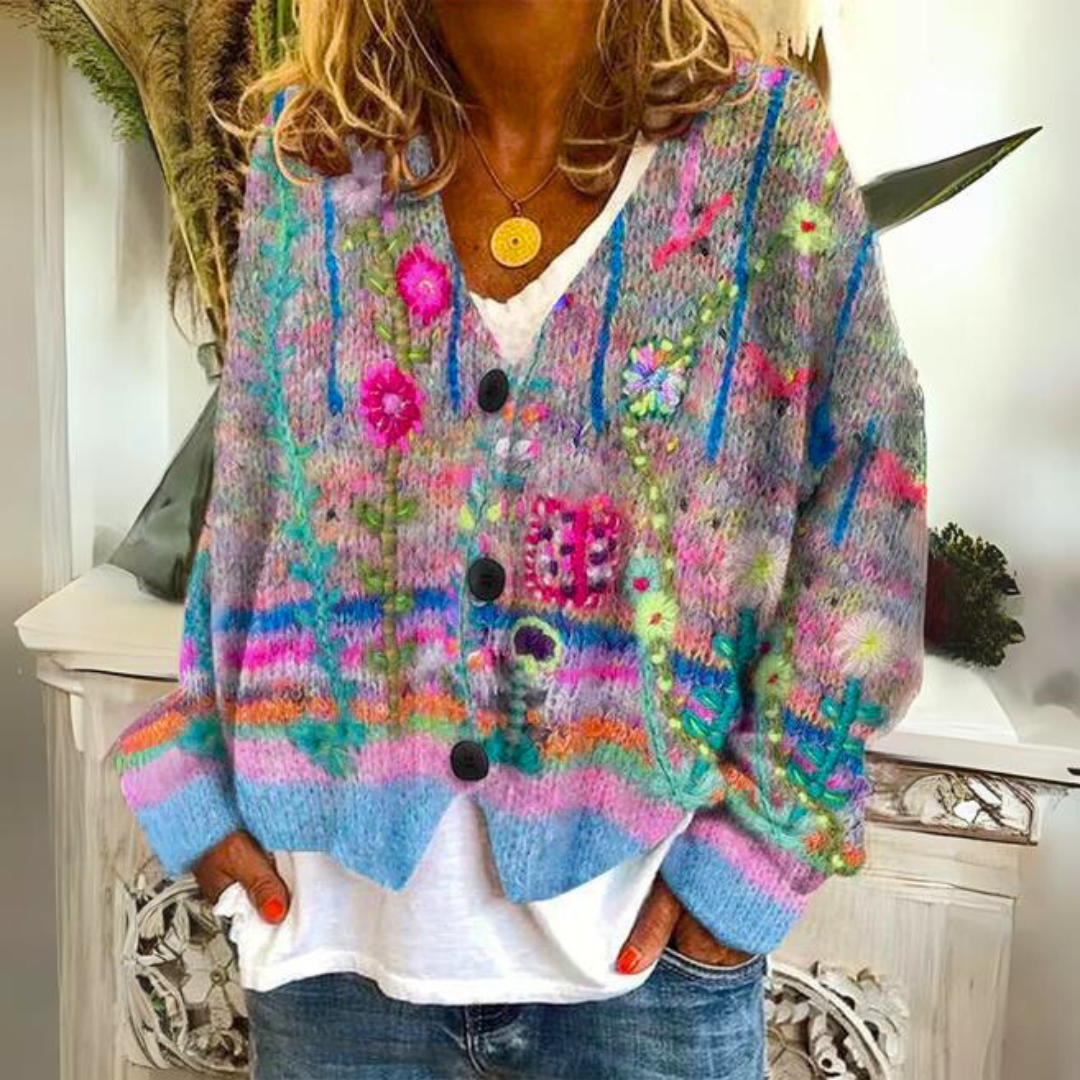 Carolin | Strickpullover – Buntes Ethno-Design für Frauen