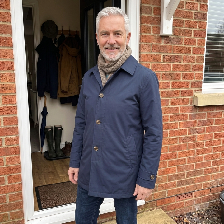 Smart | Wetterfester Regenmantel – Elegante Mittel-Länge für Männer